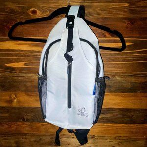 Crossbody Sling Backpack Travel Hiking Chest Bag Daypack (White)
